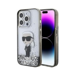 Karl Lagerfeld Liquid Glitter Ikonik - Etui iPhone 15 Pro Max (przezroczysty)