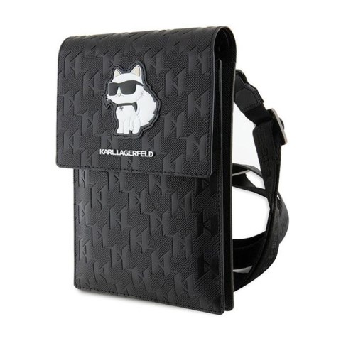 Karl Lagerfeld Saffiano Monogram Choupette - Torebka crossbody na telefon (czarny)