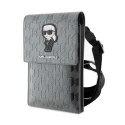 Karl Lagerfeld Saffiano Monogram Ikonik - Torebka crossbody na telefon (srebrny)