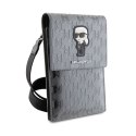 Karl Lagerfeld Saffiano Monogram Ikonik - Torebka crossbody na telefon (srebrny)