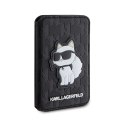 Karl Lagerfeld Wallet Cardslot Stand MagSafe Saffiano Monogram Choupette - Portfel magnetyczny z funkcją standu (czarny)