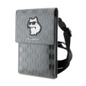 Karl Lagerfeld Saffiano Monogram Choupette - Torebka crossbody na telefon (srebrny)