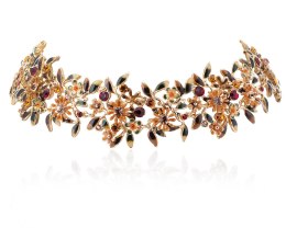 Choker kolorowe kwiatuszki z kryształkami z kolekcji Blossom (C8157AU/1/K)