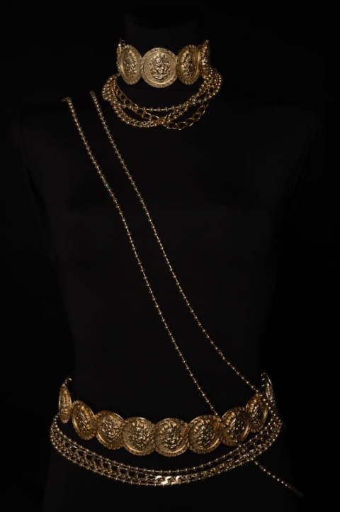 Choker z boginią Kala z kolekcji Black and Gold (C23/FSH/35AU)