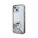 Karl Lagerfeld Liquid Glitter Choupette - Etui iPhone 15 (przezroczysty)