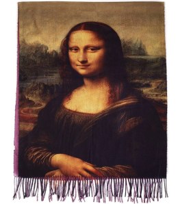 Gruby Oryginalny długi modny szal OBRAZY (Mona Lisa)