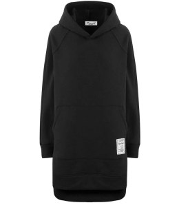 Ciepła oversizowa bluza BASIC hoodie (Czarny)