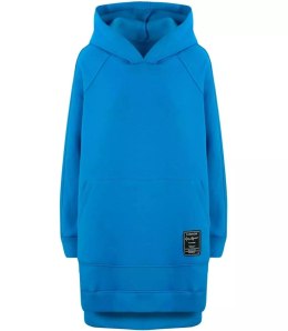 Ciepła oversizowa bluza BASIC hoodie (Niebieski)