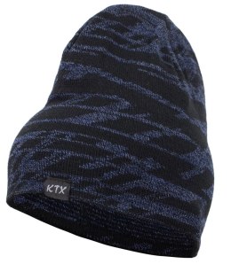 Uniwersalna czapka zimowa jesienna BEANIE Ciepła abstrakcyjny wzór (Czarny || Granatowy)