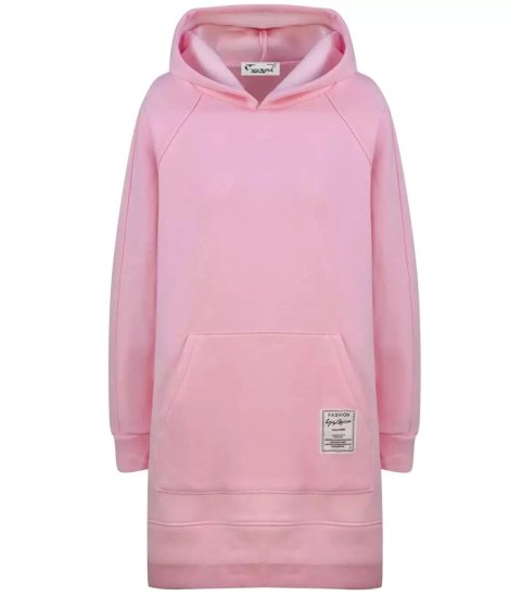 Ciepła oversizowa bluza BASIC hoodie (Różowy)