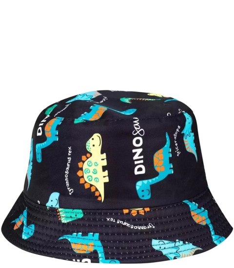 Dziecięcy dwustronny kapelusz bucket hat kolorowy (Czarny)