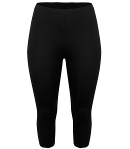 Klasyczne legginsy bezszwowe 3/4 plus size (Czarny) 6XL (52)