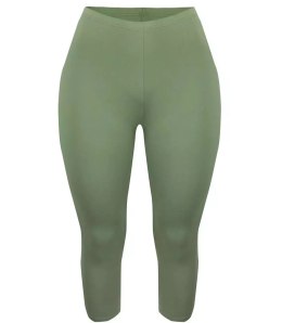 Klasyczne legginsy bezszwowe 3/4 plus size (Zielony) 6XL (52)