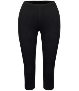 Klasyczne legginsy damskie bezszwowe 3/4 (Czarny) M/L