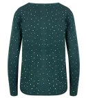 Klasyczny sweter kardigan w groszki Elegancki NELA (Zielony) L/XL