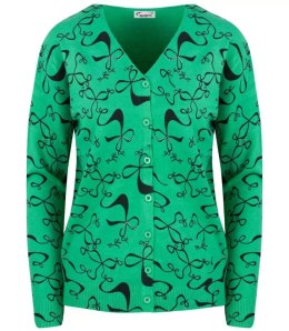 Sweter w kokardki z cyrkoniami Elegancki WIKTORIA (Zielony) L/XL