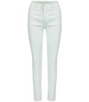 Damskie spodnie PUSH-UP woskowane skinny fit Eleganckie ADELA (Biały) 42