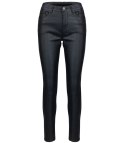 Damskie spodnie PUSH-UP woskowane skinny fit Eleganckie ADELA (Czarny) 42