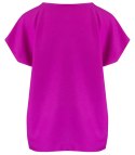 T-shirt pudełkowy bluzka damska bez szwów basic SARA (Różowy) 52