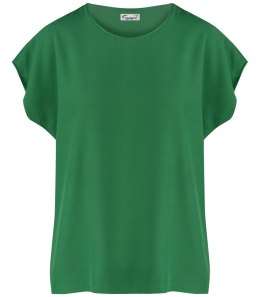 T-shirt pudełkowy bluzka damska bez szwów basic SARA (Zielony) 42