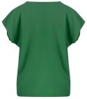 T-shirt pudełkowy bluzka damska bez szwów basic SARA (Zielony) 42