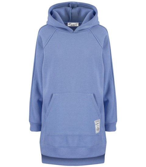 Ciepła oversizowa bluza BASIC hoodie (Niebieski)