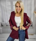 Luźny żakiet marynarka oversize casual w panterkę cętki EVELYN (Czerwony)