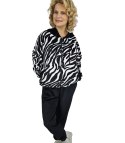 Dres spodnie bluza komplet welurowy zebra LEA (Czarny) 2XL/3XL