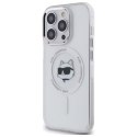 Karl Lagerfeld IML Metal Choupette Head MagSafe - Etui iPhone 14 Pro (biały)