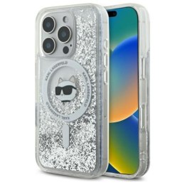 Karl Lagerfeld Liquid Glitter Choupette Head MagSafe - Etui iPhone 16 Pro Max (przezroczysty)