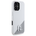 Karl Lagerfeld Silicone Shadow Metal Initial MagSafe - Etui iPhone 16 (biały)