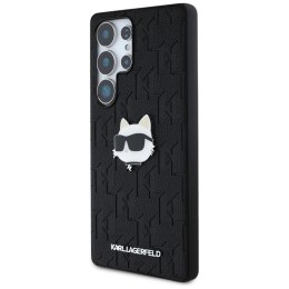 Karl Lagerfeld Leather Monogram Pin Logo Choupette Head - Etui Samsung Galaxy S25 Ultra (czarny)