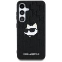 Karl Lagerfeld Leather Monogram Pin Logo Choupette Head - Etui Samsung Galaxy S25+ (czarny)